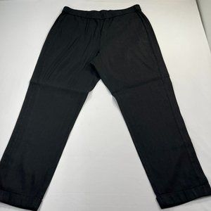 J. Jill, Linen Black Women's Pants, Elastic Waist, Size L, stretch pull on